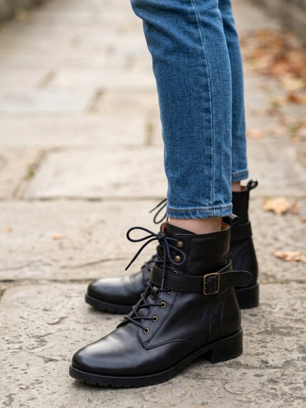 Sézane Boots Low Dana – Noir Lisse (Smooth Black)